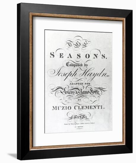 Cover of the Score Sheet of Seasons by Joseph Haydn-null-Framed Giclee Print