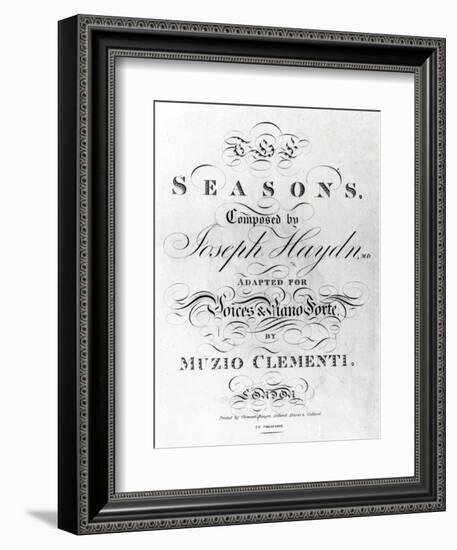 Cover of the Score Sheet of Seasons by Joseph Haydn-null-Framed Giclee Print