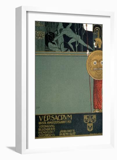 Cover of Ver Sacrum, the Journal of the Viennese Secession, of Theseus and the Minotaur-Gustav Klimt-Framed Giclee Print
