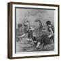 Cover with Beach Goers Aghast due to Sea Reptile-null-Framed Giclee Print