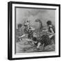 Cover with Beach Goers Aghast due to Sea Reptile-null-Framed Giclee Print