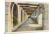 Covered Archway, Alamo, San Antonio, Texas-null-Mounted Art Print