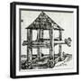 Covered Battering Ram, Engraving from De Re Militari, Edition from 1607-Publius Flavius Vegetius Renatus-Framed Giclee Print