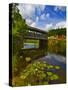 Covered Bridge across a River, Vermont, USA-null-Stretched Canvas