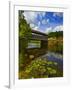 Covered Bridge across a River, Vermont, USA-null-Framed Photographic Print