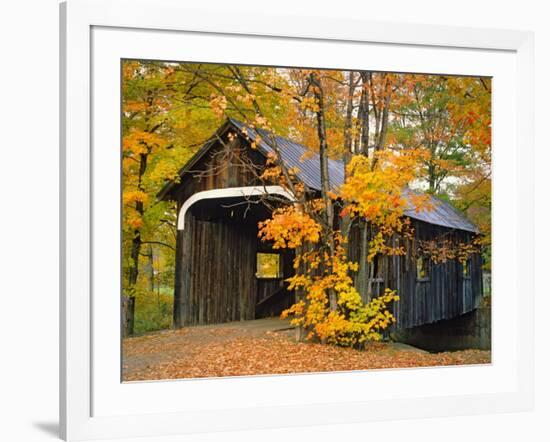 Covered Bridge and Maple Trees-James Randklev-Framed Photographic Print