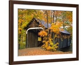 Covered Bridge and Maple Trees-James Randklev-Framed Photographic Print