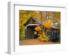 Covered Bridge and Maple Trees-James Randklev-Framed Photographic Print