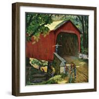 "Covered Bridge", August 14, 1954-John Falter-Framed Giclee Print