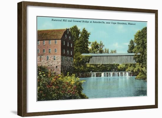 Covered Bridge, Bufordsville, Missouri-null-Framed Art Print