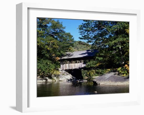 Covered Bridge, Gold Brook Bridge, Stowe, Vermont, USA-null-Framed Photographic Print