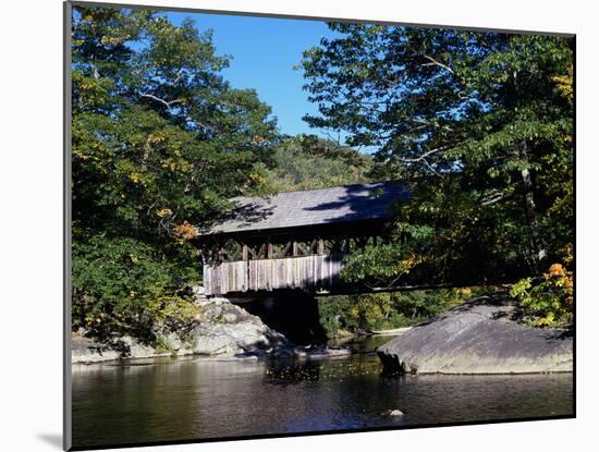 Covered Bridge, Gold Brook Bridge, Stowe, Vermont, USA-null-Mounted Photographic Print