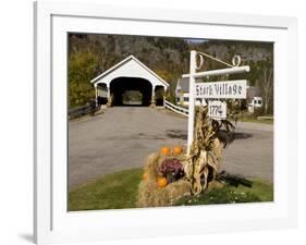 Covered Bridge in downtown Stark, New Hampshire, USA-Jerry & Marcy Monkman-Framed Photographic Print