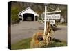 Covered Bridge in downtown Stark, New Hampshire, USA-Jerry & Marcy Monkman-Stretched Canvas