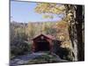 Covered Bridge in Fall-null-Mounted Premium Photographic Print