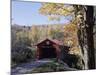 Covered Bridge in Fall-null-Mounted Photographic Print