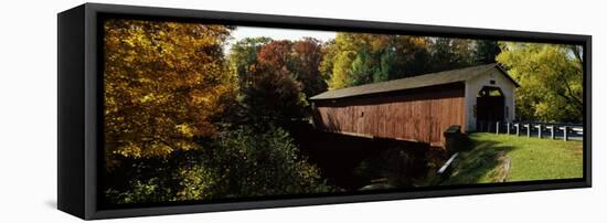 Covered Bridge in Forest, Mcgees Mill Covered Bridge, Mcgees Mills, Clearfield County, Pennsylvania-null-Framed Stretched Canvas