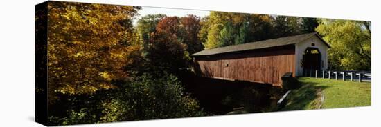 Covered Bridge in Forest, Mcgees Mill Covered Bridge, Mcgees Mills, Clearfield County, Pennsylvania-null-Stretched Canvas