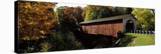Covered Bridge in Forest, Mcgees Mill Covered Bridge, Mcgees Mills, Clearfield County, Pennsylvania-null-Stretched Canvas