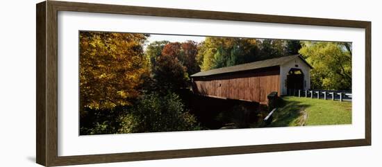 Covered Bridge in Forest, Mcgees Mill Covered Bridge, Mcgees Mills, Clearfield County, Pennsylvania-null-Framed Photographic Print