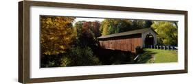 Covered Bridge in Forest, Mcgees Mill Covered Bridge, Mcgees Mills, Clearfield County, Pennsylvania-null-Framed Photographic Print