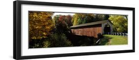 Covered Bridge in Forest, Mcgees Mill Covered Bridge, Mcgees Mills, Clearfield County, Pennsylvania-null-Framed Photographic Print