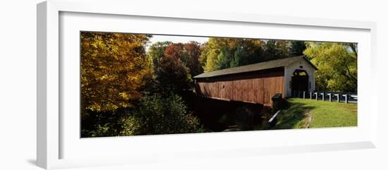 Covered Bridge in Forest, Mcgees Mill Covered Bridge, Mcgees Mills, Clearfield County, Pennsylvania-null-Framed Photographic Print