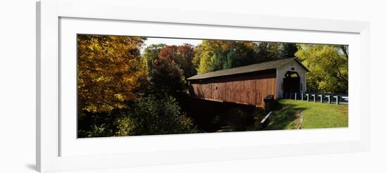 Covered Bridge in Forest, Mcgees Mill Covered Bridge, Mcgees Mills, Clearfield County, Pennsylvania-null-Framed Photographic Print