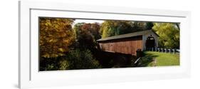 Covered Bridge in Forest, Mcgees Mill Covered Bridge, Mcgees Mills, Clearfield County, Pennsylvania-null-Framed Photographic Print