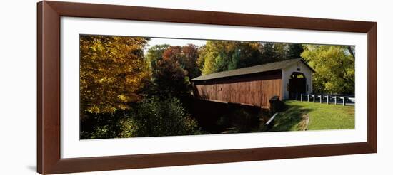 Covered Bridge in Forest, Mcgees Mill Covered Bridge, Mcgees Mills, Clearfield County, Pennsylvania-null-Framed Photographic Print