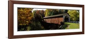 Covered Bridge in Forest, Mcgees Mill Covered Bridge, Mcgees Mills, Clearfield County, Pennsylvania-null-Framed Photographic Print