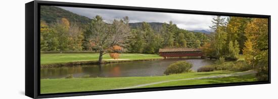 Covered Bridge in Golf Course, Jack O'Lantern Golf Course, Thornton, Grafton County, New Hampshire-null-Framed Stretched Canvas