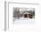 Covered bridge in snow covered forest, Beeson Covered Bridge, Billie Creek Village, Rockville, P...-Panoramic Images-Framed Photographic Print