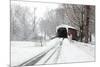 Covered Bridge in Snow-Delmas Lehman-Mounted Photographic Print