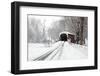 Covered Bridge in Snow-Delmas Lehman-Framed Photographic Print