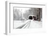 Covered Bridge in Snow-Delmas Lehman-Framed Photographic Print