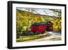 Covered Bridge In The Green Mountains, Vermont-George Oze-Framed Photographic Print