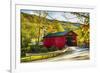 Covered Bridge In The Green Mountains, Vermont-George Oze-Framed Photographic Print