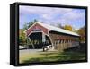 Covered Bridge, Jackson, New Hampshire, USA-Fraser Hall-Framed Stretched Canvas