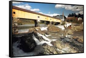 Covered Bridge Of Bath, Vermont-George Oze-Framed Stretched Canvas