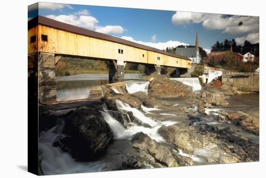 Covered Bridge Of Bath, Vermont-George Oze-Stretched Canvas