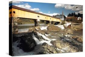 Covered Bridge Of Bath, Vermont-George Oze-Stretched Canvas