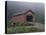 Covered Bridge on a Foggy Day-null-Stretched Canvas