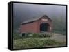 Covered Bridge on a Foggy Day-null-Framed Stretched Canvas