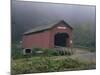 Covered Bridge on a Foggy Day-null-Mounted Photographic Print