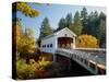 Covered bridge over a river, Rochester Covered Bridge, Calapooia River, Douglas County, Oregon, USA-null-Stretched Canvas