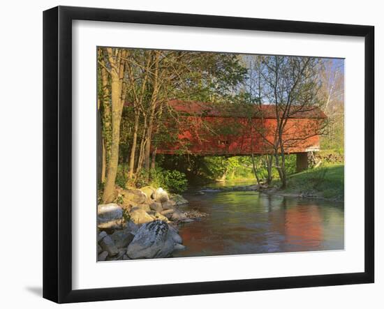 Covered Bridge over Sinking Crook, Newport, Virginia, USA-Charles Gurche-Framed Premium Photographic Print