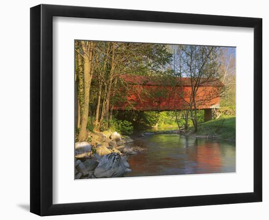 Covered Bridge over Sinking Crook, Newport, Virginia, USA-Charles Gurche-Framed Photographic Print