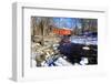 Covered Bridge Over the Cabin Run Creek During Winter, Pennsylavania-George Oze-Framed Photographic Print