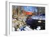 Covered Bridge Over the Cabin Run Creek During Winter, Pennsylavania-George Oze-Framed Photographic Print